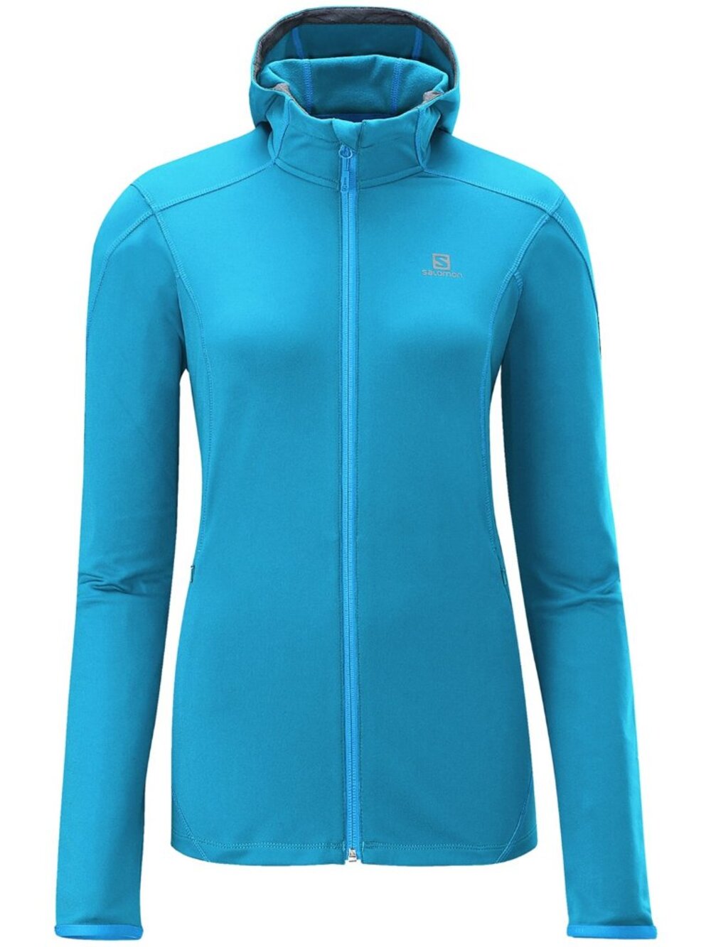 Salomon Discovery Midlayer Microfleece Acti-Therm Full Zip Pocket Slim Fit Hoody